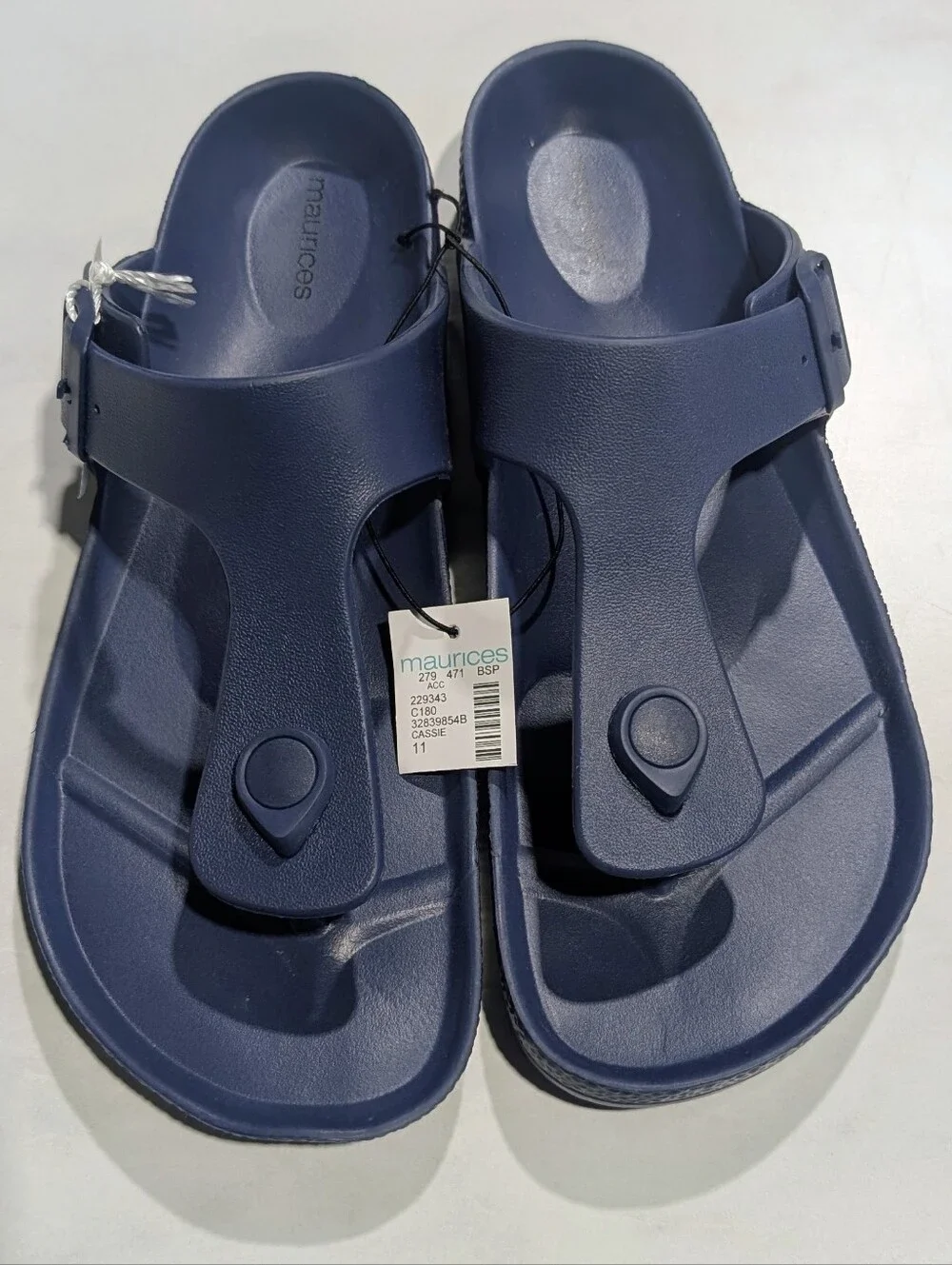 Maurices Navy Blue Molded Toe-Post Slide Sandals